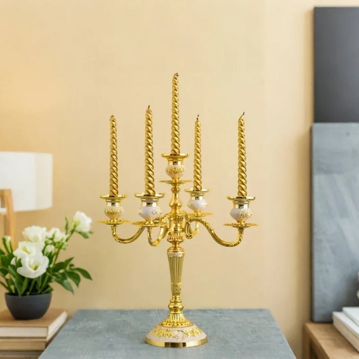 Vintage Floral Alloy Candelabra