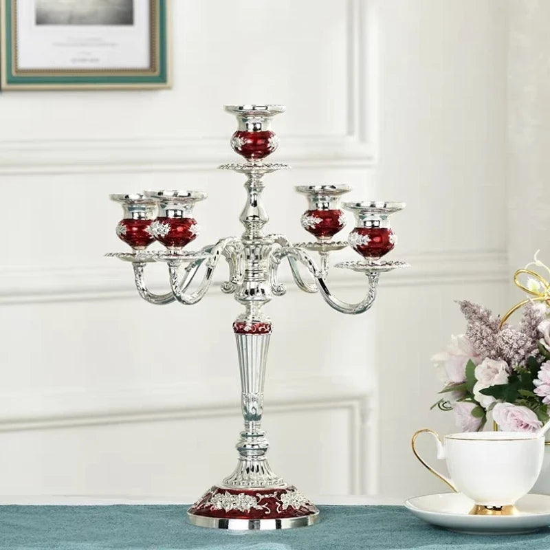Vintage Floral Alloy Candelabra