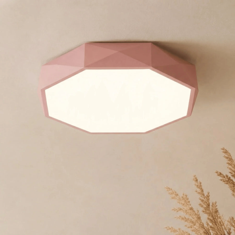 Faceted Scandinavian LED Flush Mount Ceiling Light – image 2