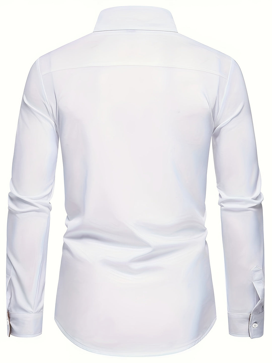Men's Long-Sleeve Contrast-Trim Slim-Fit Summer Shirt – image 10