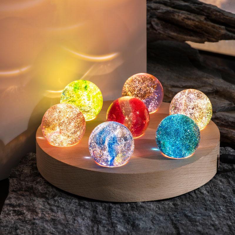 Galaxy Crystal Orb Display Set of Seven