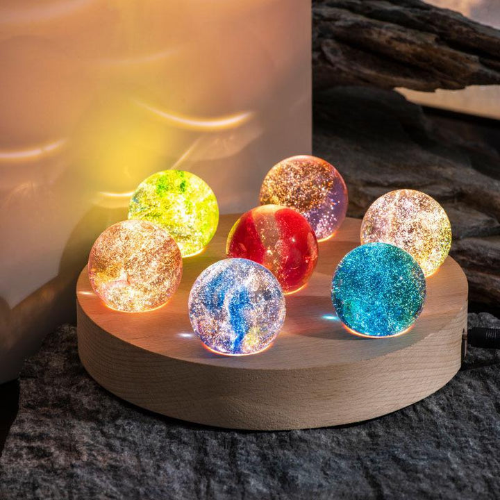 Galaxy Crystal Orb Display Set of Seven