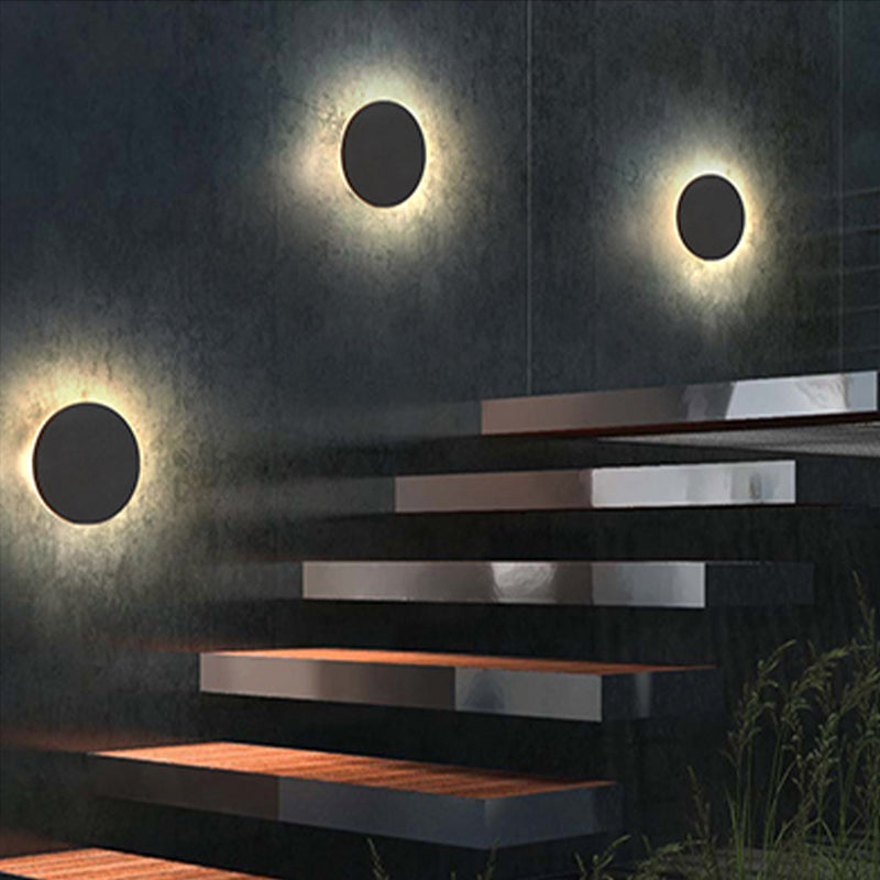 Halo Disc Outdoor Wall Light | Round or Square, Optional Sensor