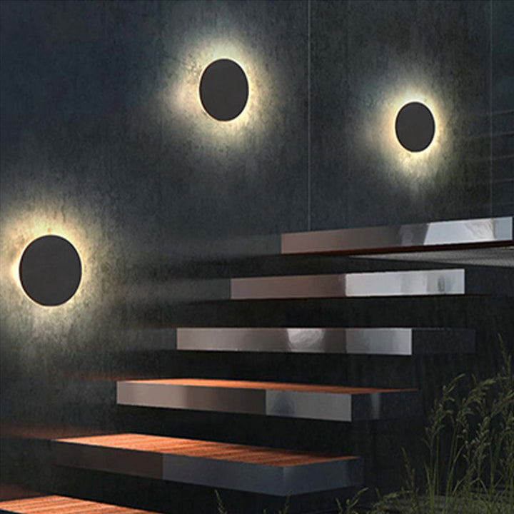 Halo Disc Outdoor Wall Light | Round or Square, Optional Sensor