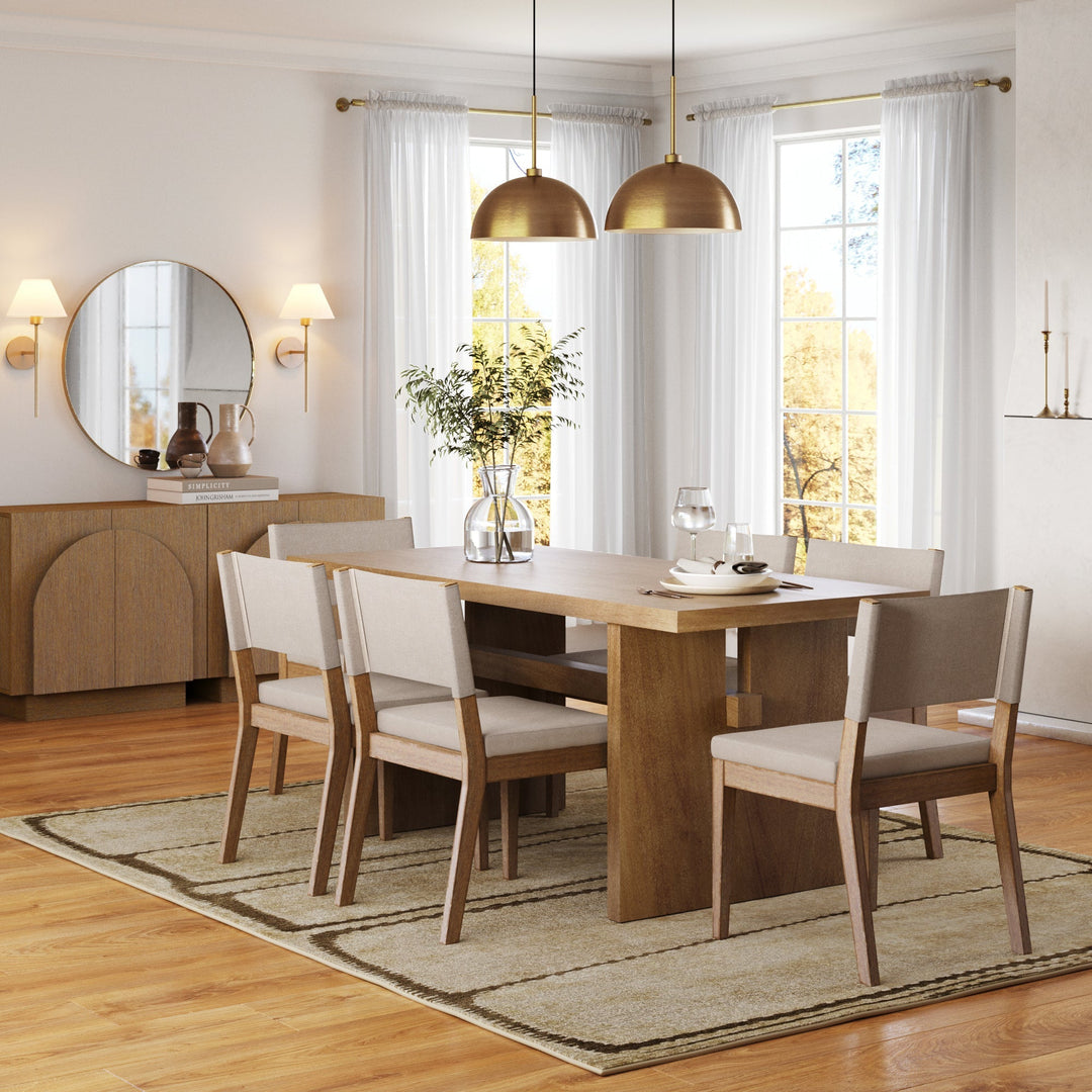 Wood Modern Farmhouse Dining Table Light Brown