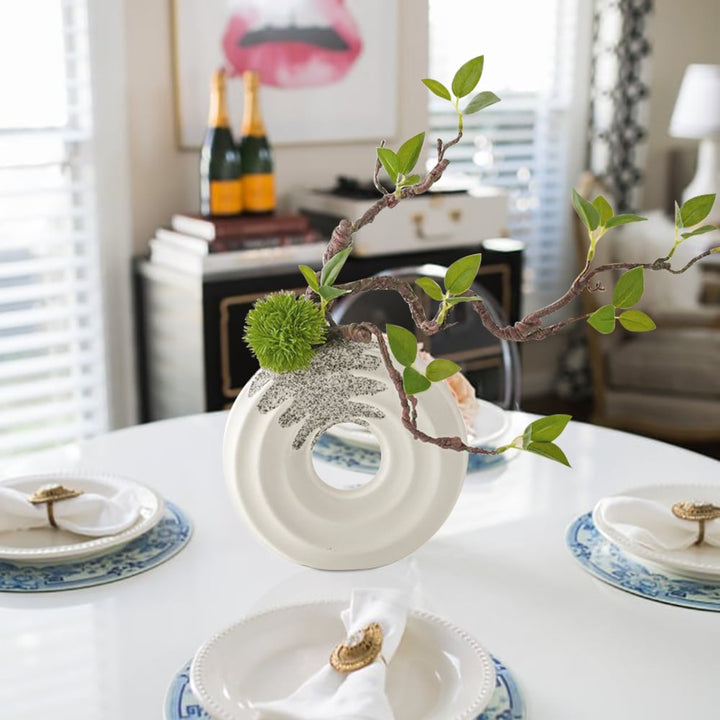 Artificial Bonsai Tree in a White Ceramic Pot