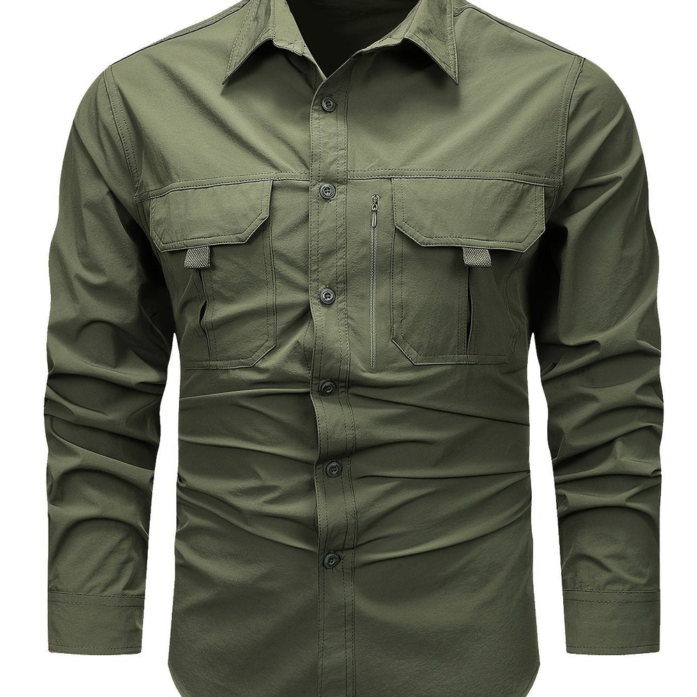 Men's Long-Sleeve Utility-Pocket Summer Shirt – image 2
