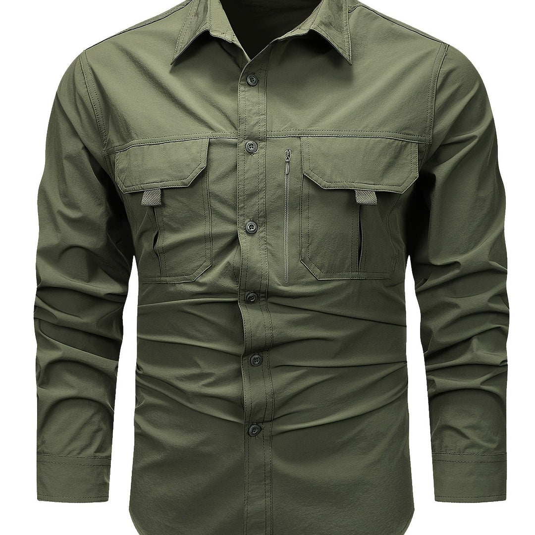 Men's Long-Sleeve Utility-Pocket Summer Shirt – image 2