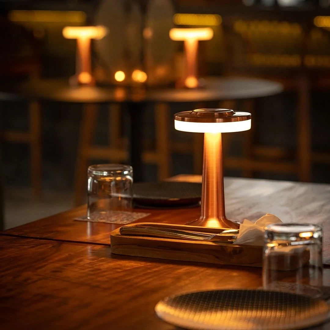 Retro Metallic Cordless Bar Table Lamp