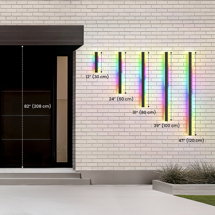 Colour-Changing Linear Outdoor Wall Light | RGB, Remote