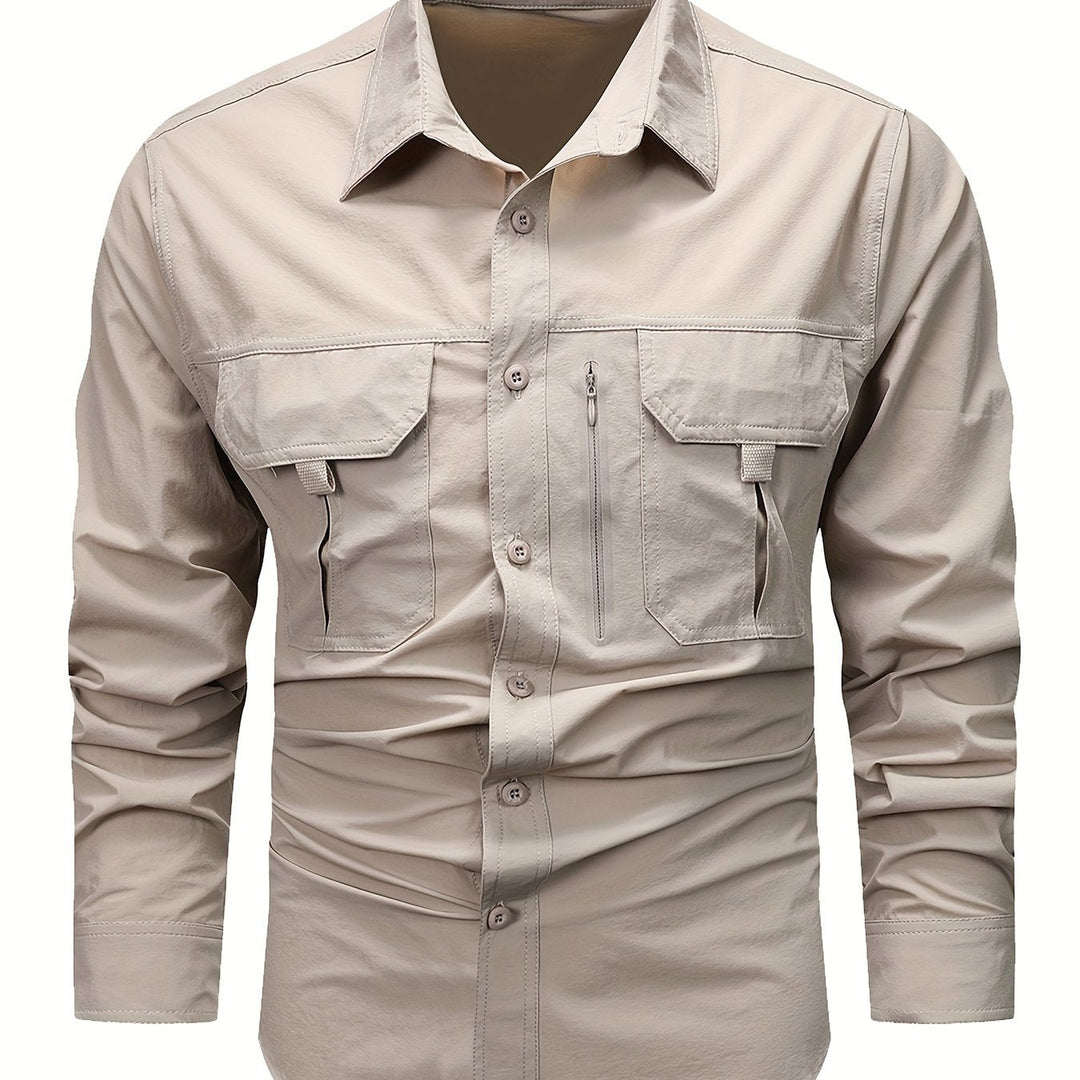 Men's Long-Sleeve Utility-Pocket Summer Shirt – image 4
