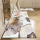Gold Abstract Non-Slip Kitchen Runner Mats, Set of 2