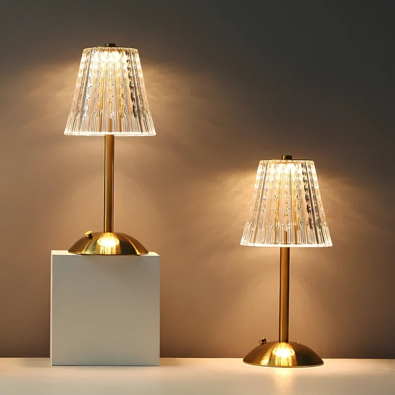 Golden Crystal Effect Touch Table Lamp