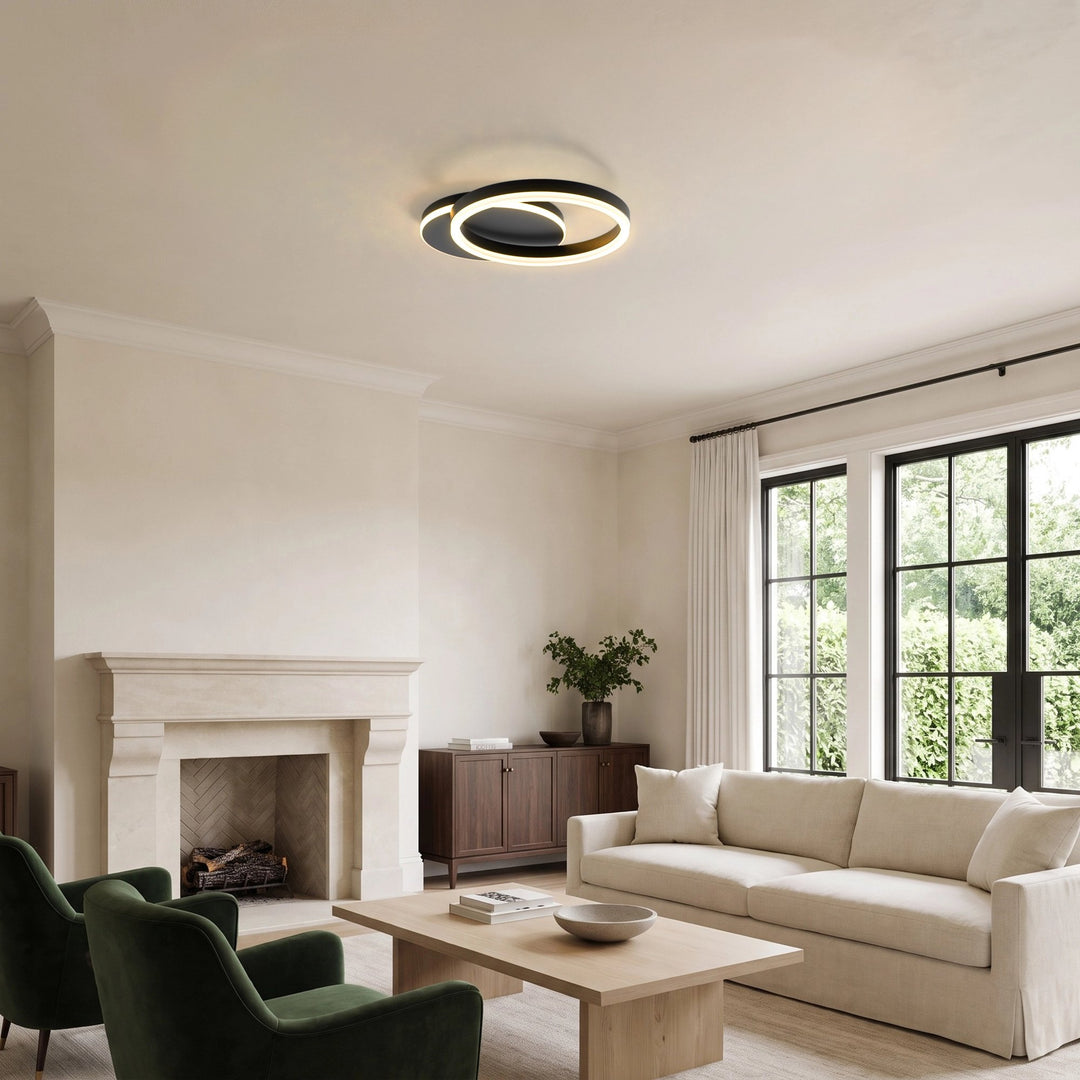 Ring LED Ceiling Light | Gold or Black, 1 to 5 Rings