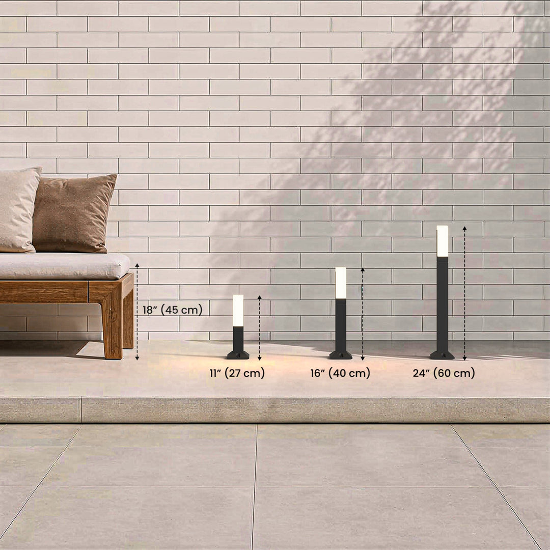 Black Aluminium Garden Path Light | 23-61 cm