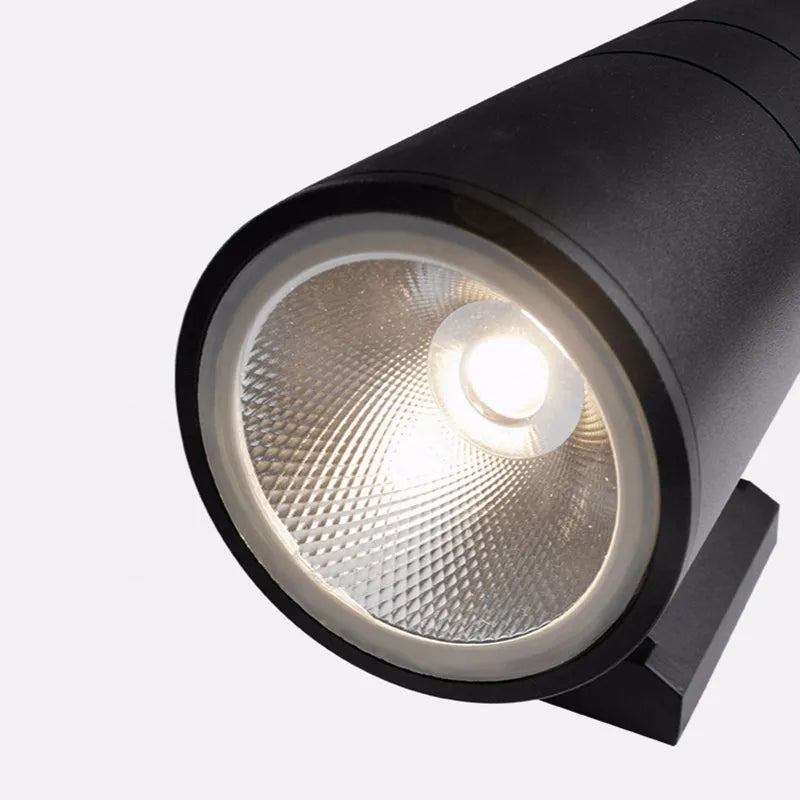 Cylinder Up and Down Outdoor Wall Light | Black, Three Sizes