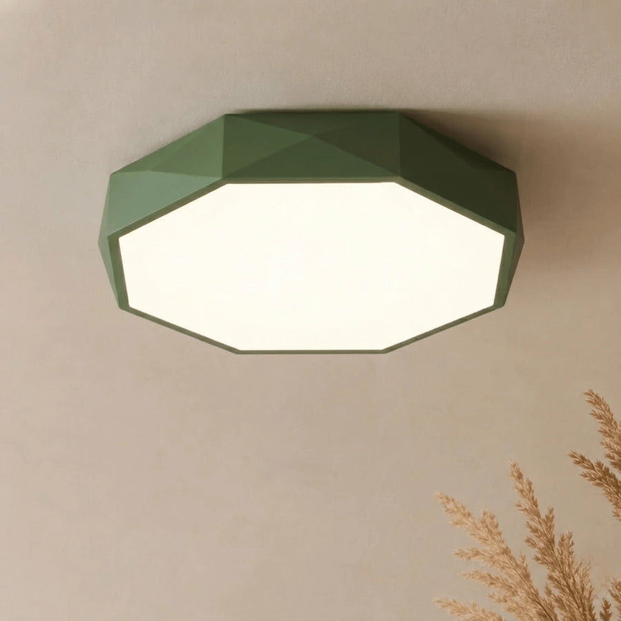 Faceted Scandinavian LED Flush Mount Ceiling Light – image 3