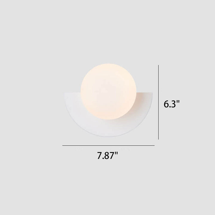 Half-Moon Wall Light | Opal Globe, 7 Colours