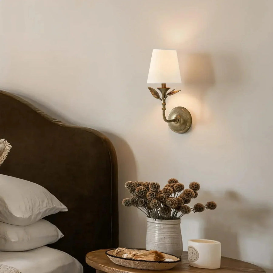 Celia Rustic Botanical Forged Iron Wall Sconce