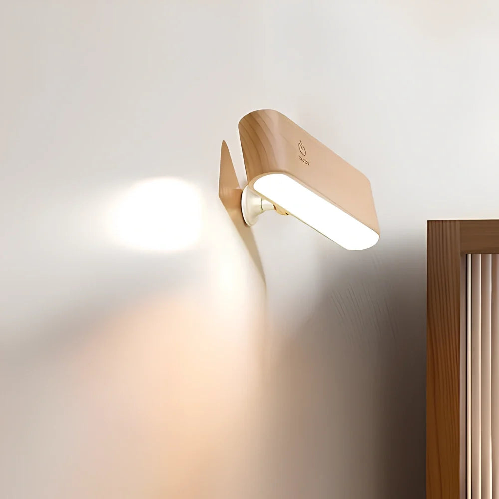 Wooden Rotatable Cordless Wall Light