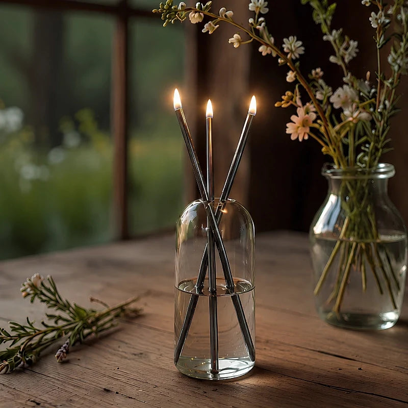 Glass Oil Candle Set