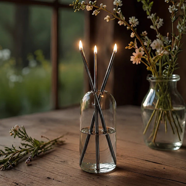 Glass Oil Candle Set