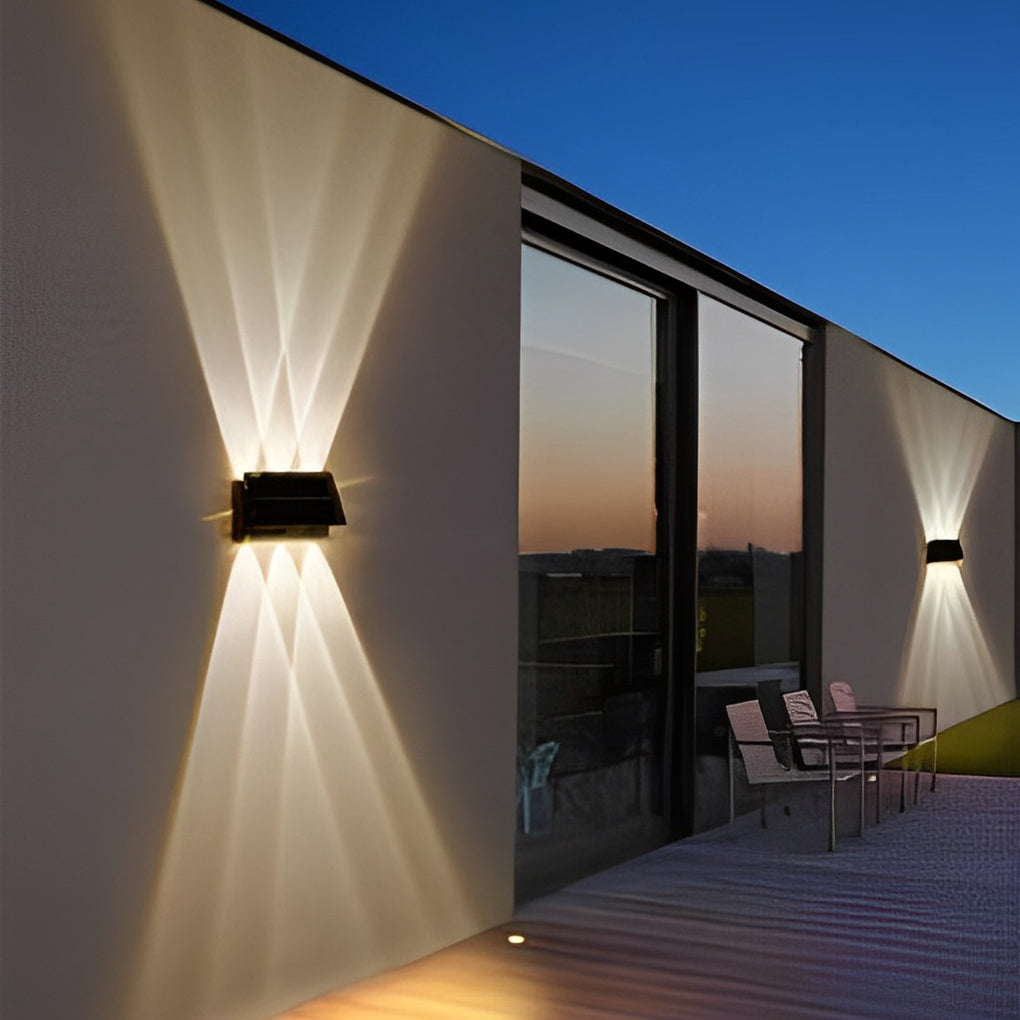 Solar Up and Down Outdoor Wall Light | Black, Dusk to Dawn