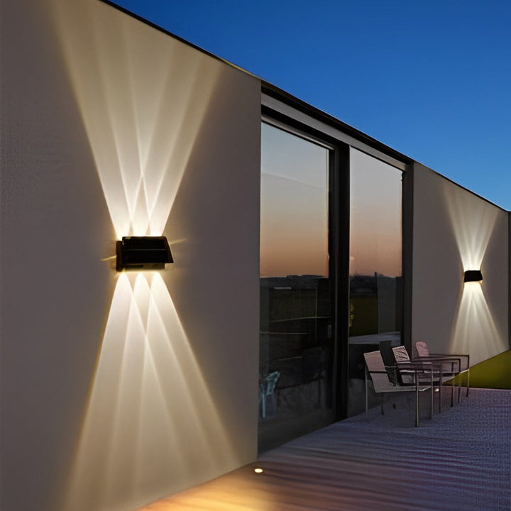 Solar Up and Down Outdoor Wall Light | Black, Dusk to Dawn