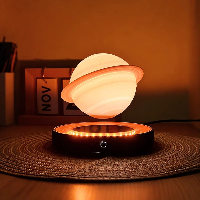 Magnetic Levitating Moon Lamp with Wooden Base