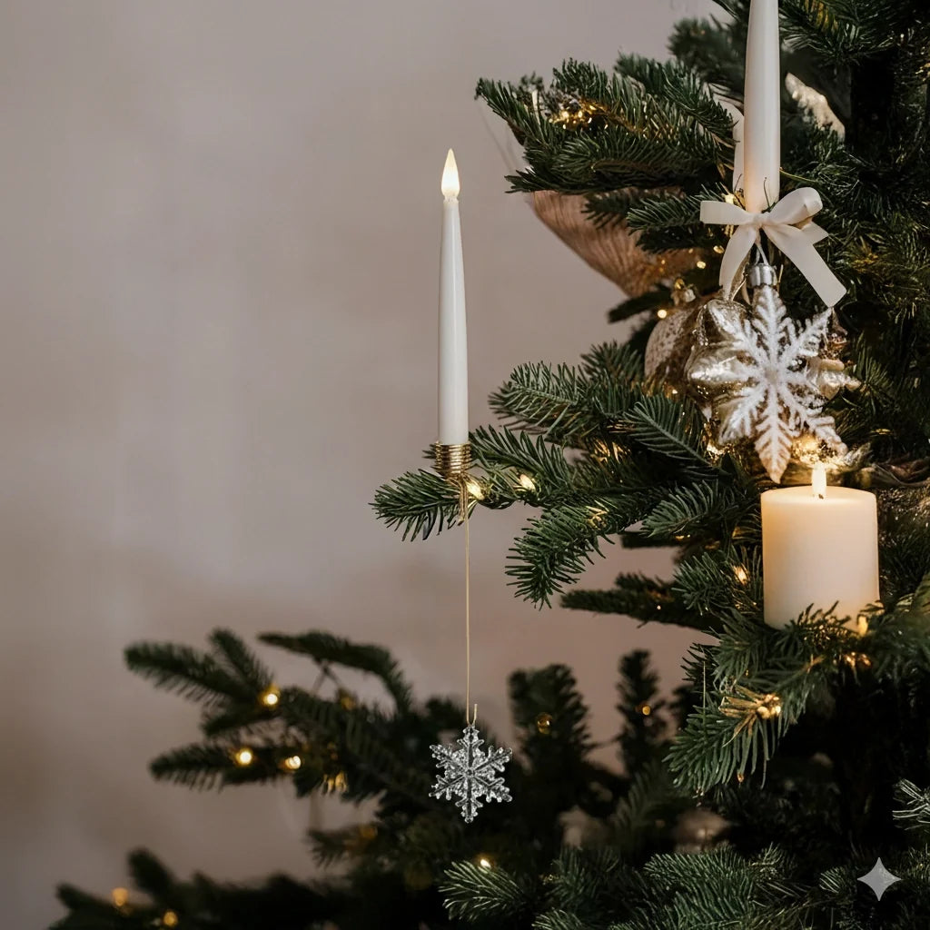 Christmas Tree Candle Lights with Crystal Drops