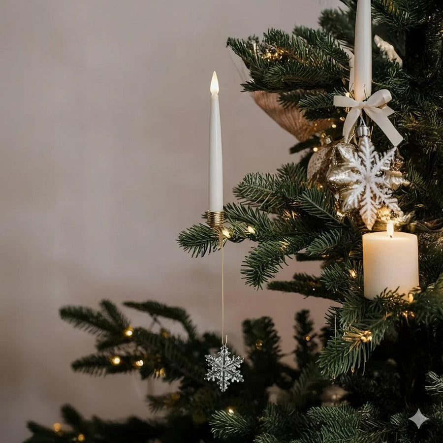 Christmas Tree Candle Lights with Crystal Drops