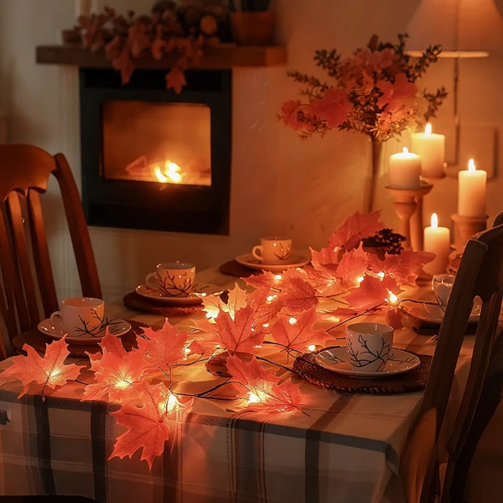 Botanical Leaf Garland String Lights