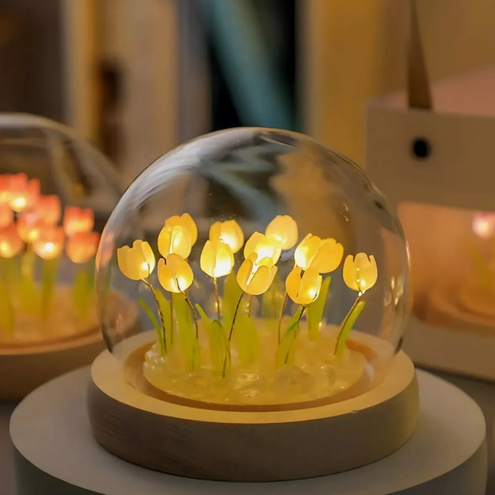 Tulip Glass Dome Night Light