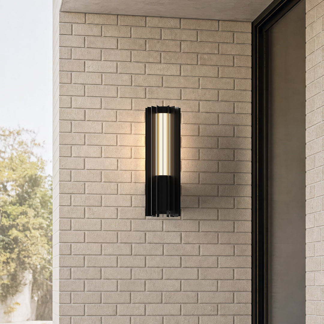 Cylinder Outdoor Wall Light | Black Steel, Up and Down