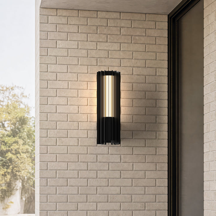 Cylinder Outdoor Wall Light | Black Steel, Up and Down