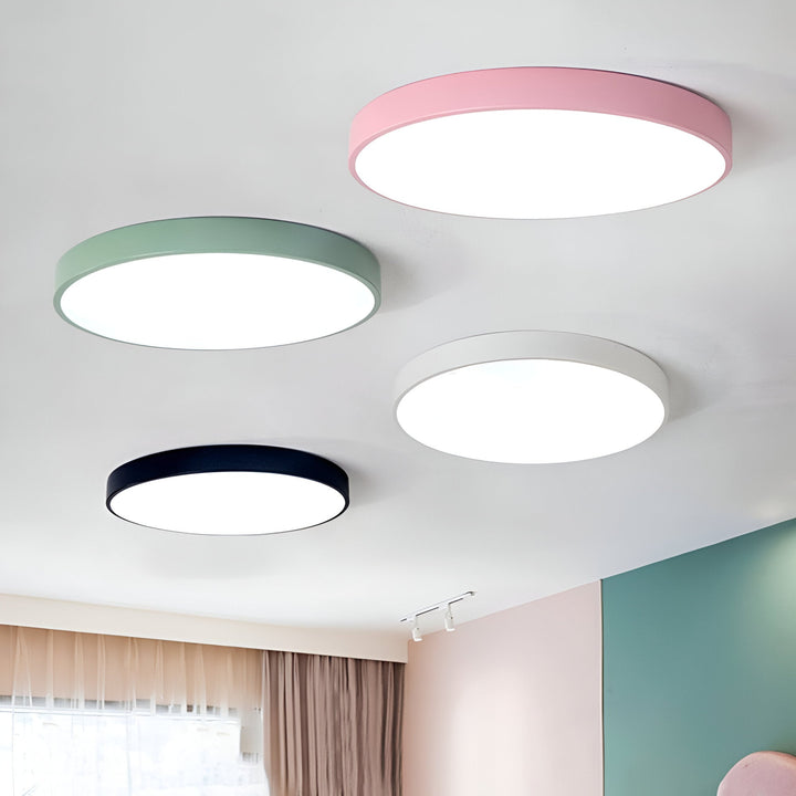 Low-Profile Round LED Ceiling Light With Minimal Frame