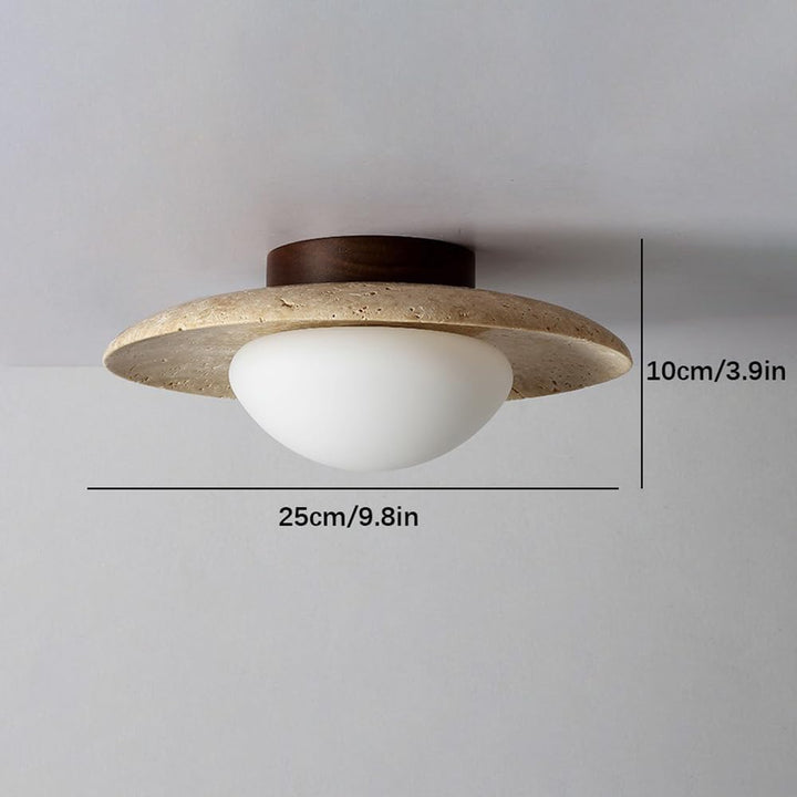 Nordic Minimalist Travertine Round LED Ceiling Light 1-Light