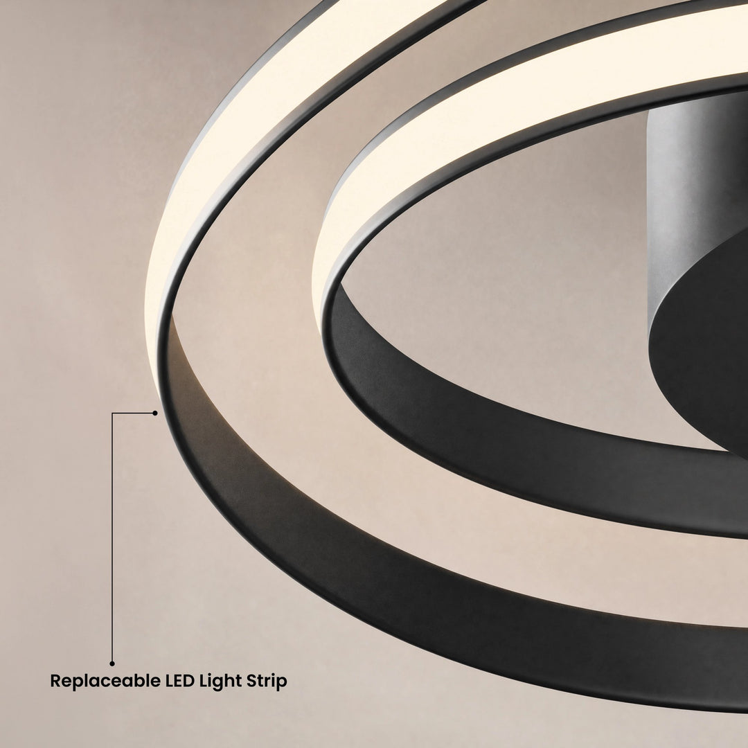 Sculptural Swirl LED Ceiling Light | Black or Gold