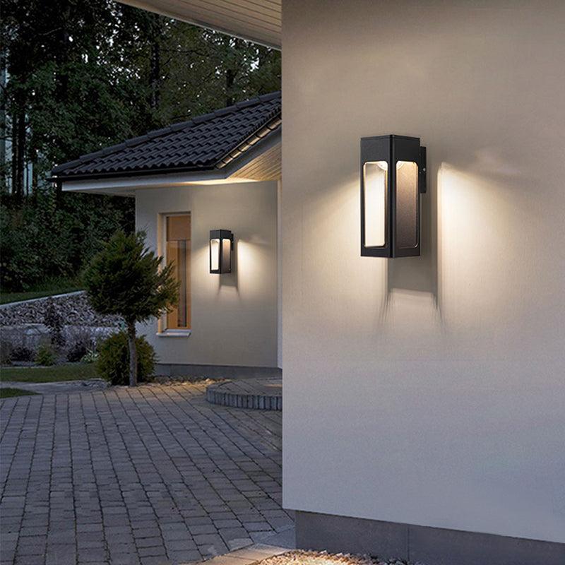 Geometric Outdoor Wall Light | Black, Optional Sensor