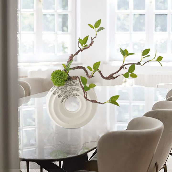 Artificial Bonsai Tree in a White Ceramic Pot