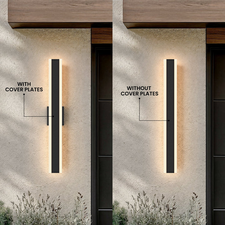 Linear LED Outdoor Wall Light | Black, 30-240 cm, Remote