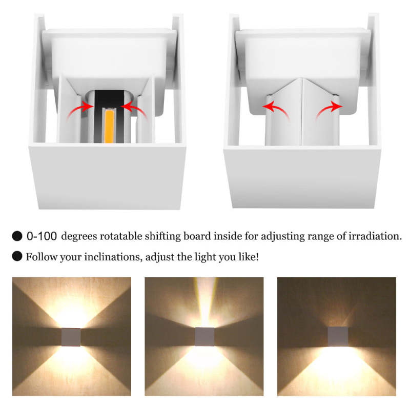 Nexu Modern Adjustable Square Outdoor Wall Lamp LED