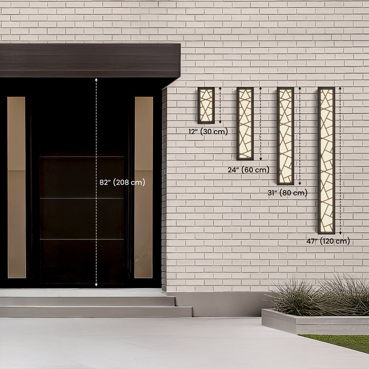 Geometric Outdoor Wall Light | Black, Patterned Diffuser