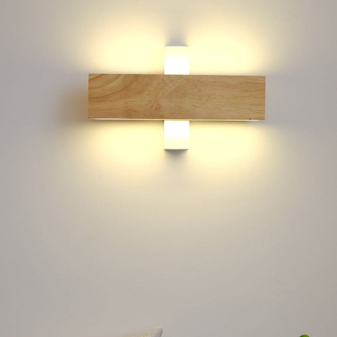 Rotating Wood Wall Light | Up and Down LED, 22 or 32 cm