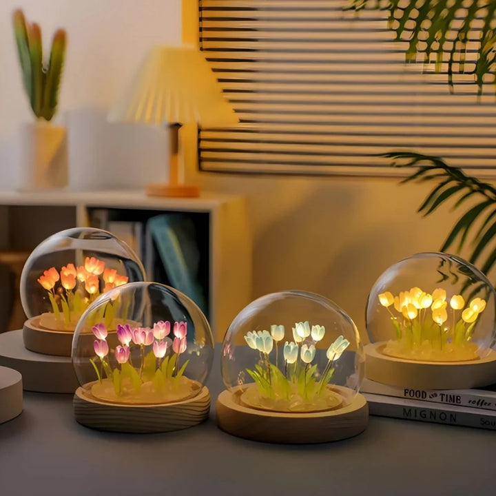 Tulip Glass Dome Night Light