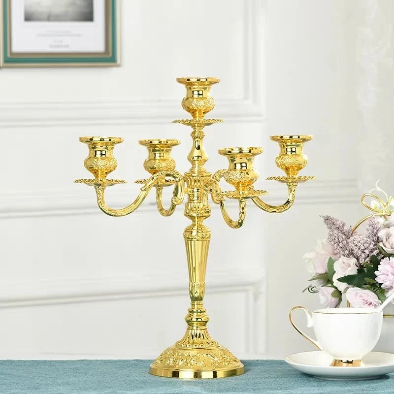 Vintage Floral Alloy Candelabra