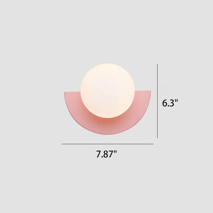Half-Moon Wall Light | Opal Globe, 7 Colours