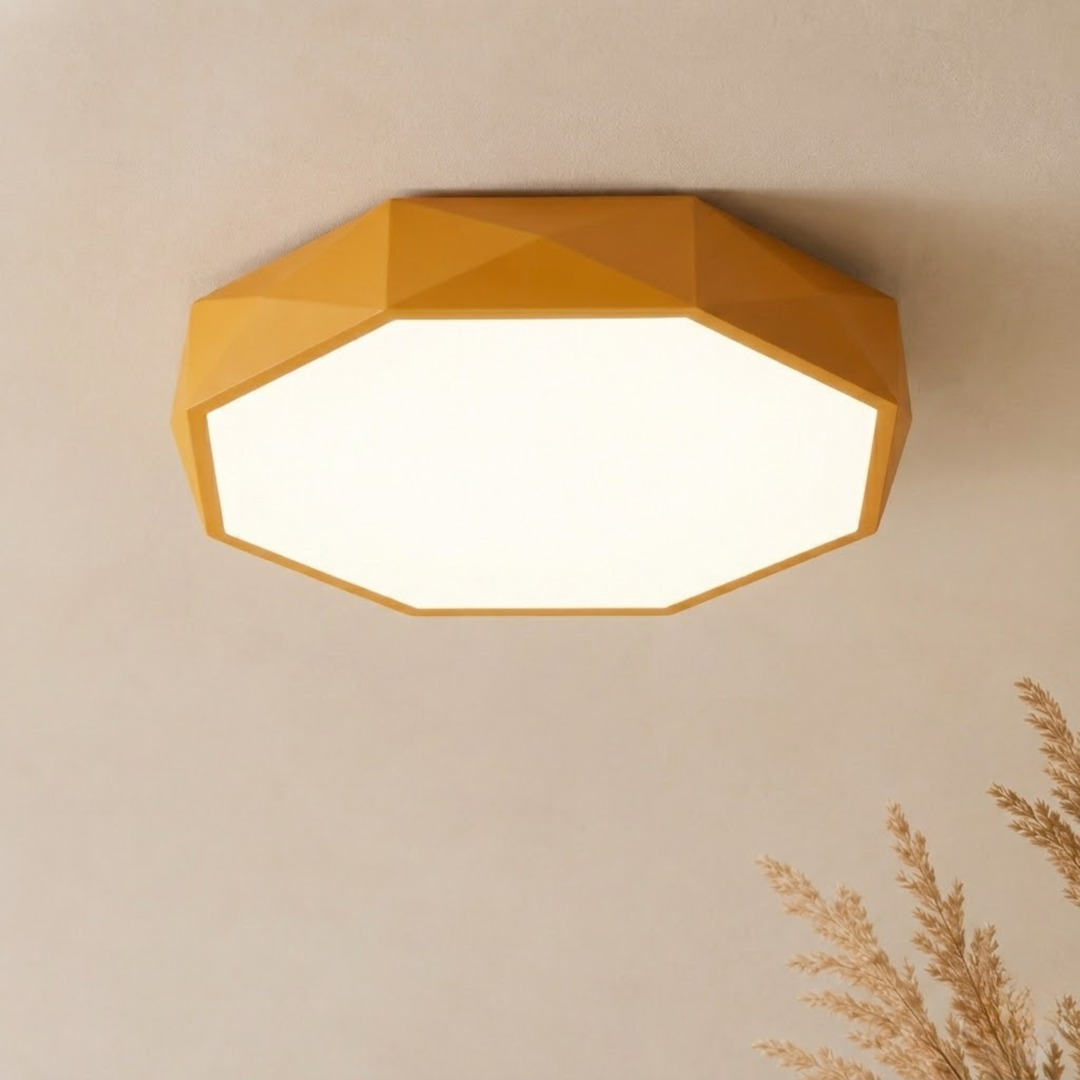 Faceted Scandinavian LED Flush Mount Ceiling Light – image 5