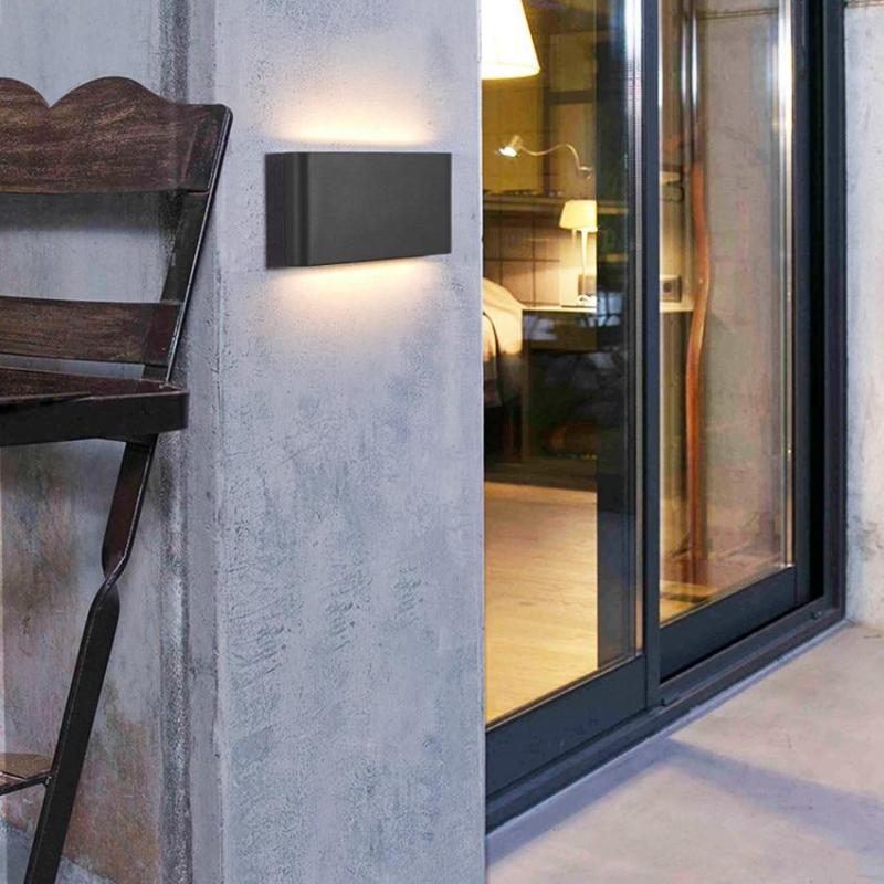 Slim Rectangular Outdoor Wall Light | Up and Down LED, Black or White