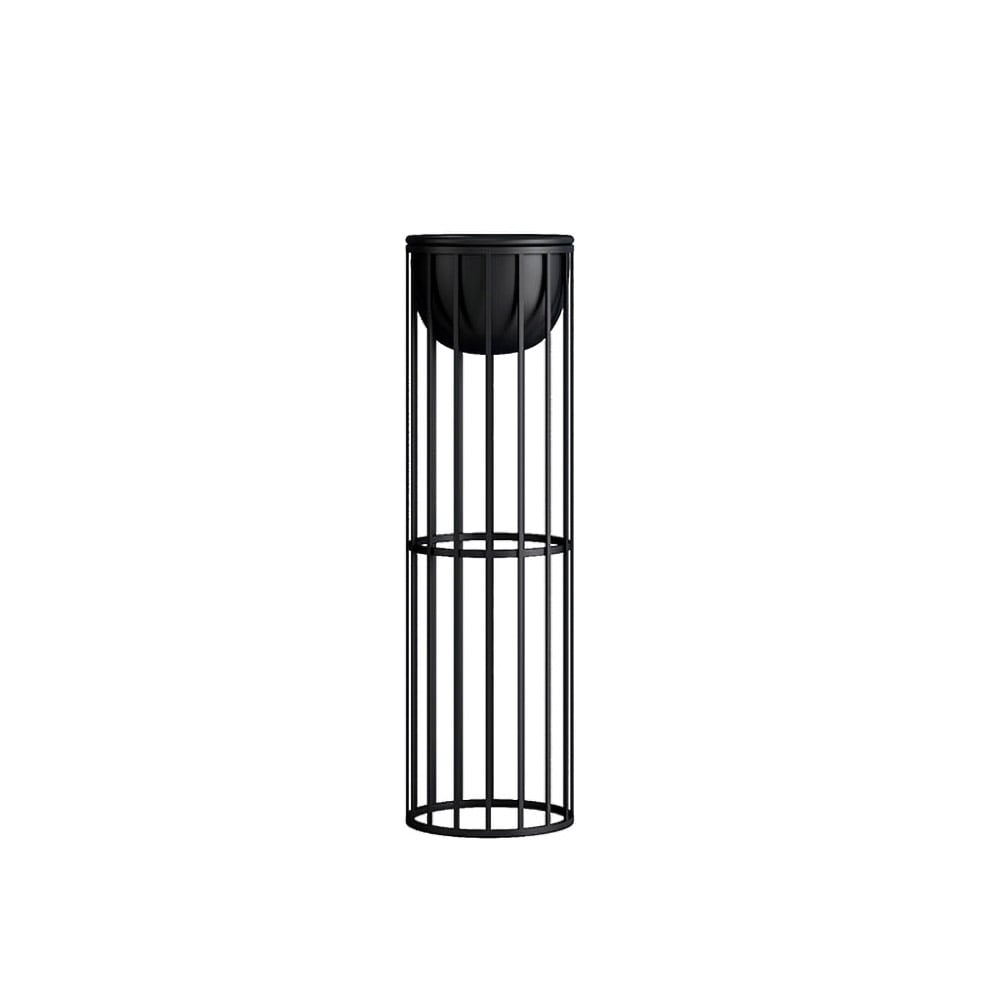 Black Metal Plant Pot with Stand